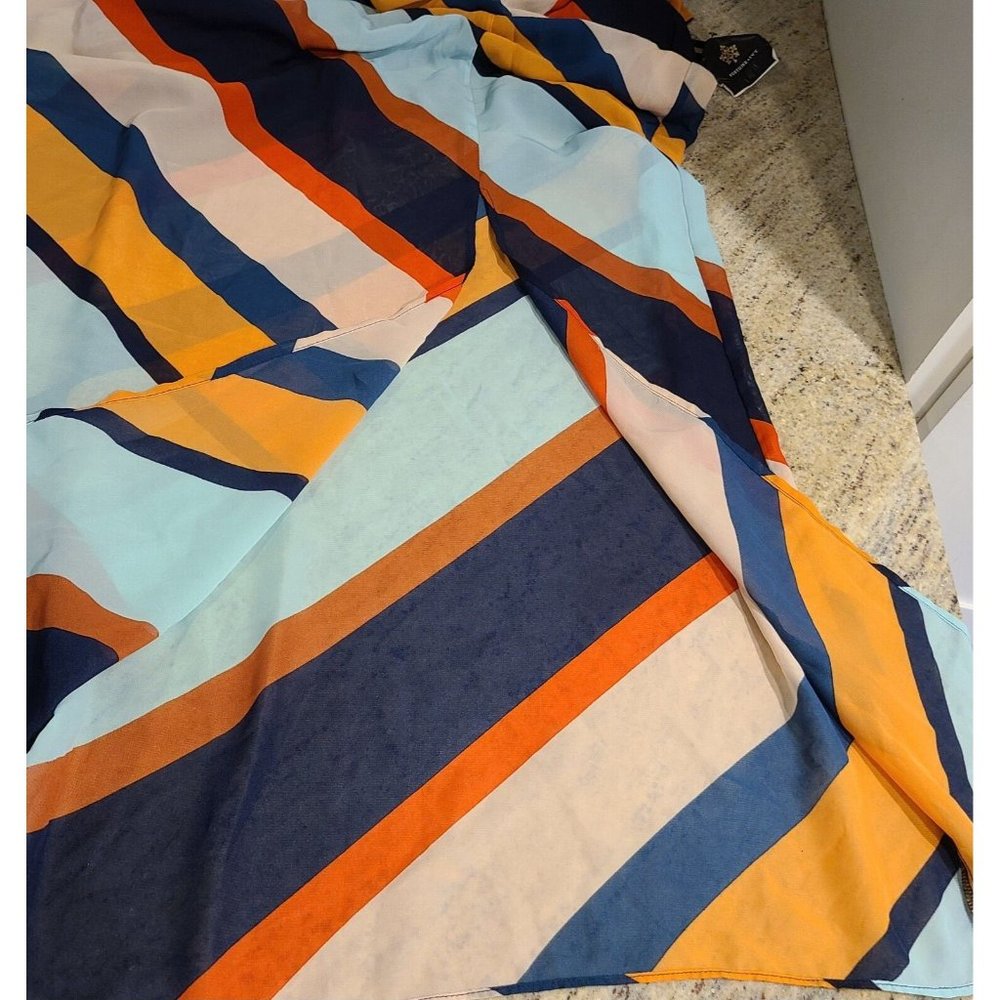 Fortune and Ivy Size Small Dress Striped 70's Maxi Long Slit Sleeveless Straps - Picture 7 of 12